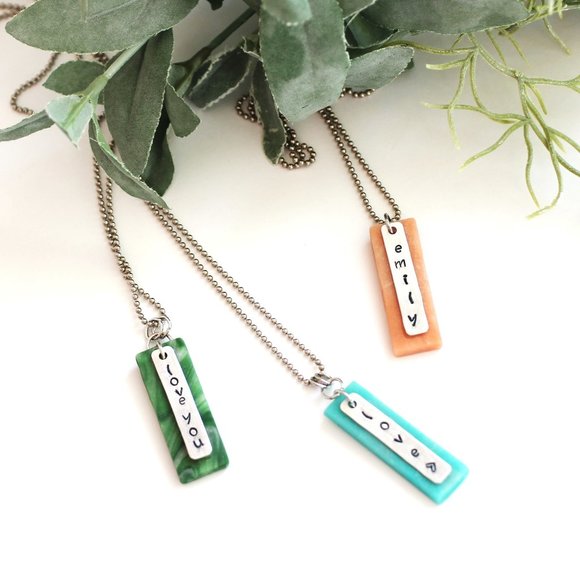 Personalized Necklace / Polmer Clay Necklace - Picture 1 of 5